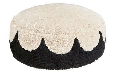 Black Scallop Floor Cushion
